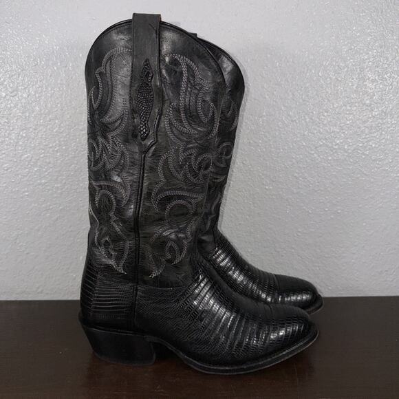 Tony Lama Men\'s Nacogdoches Black Lizard 13\